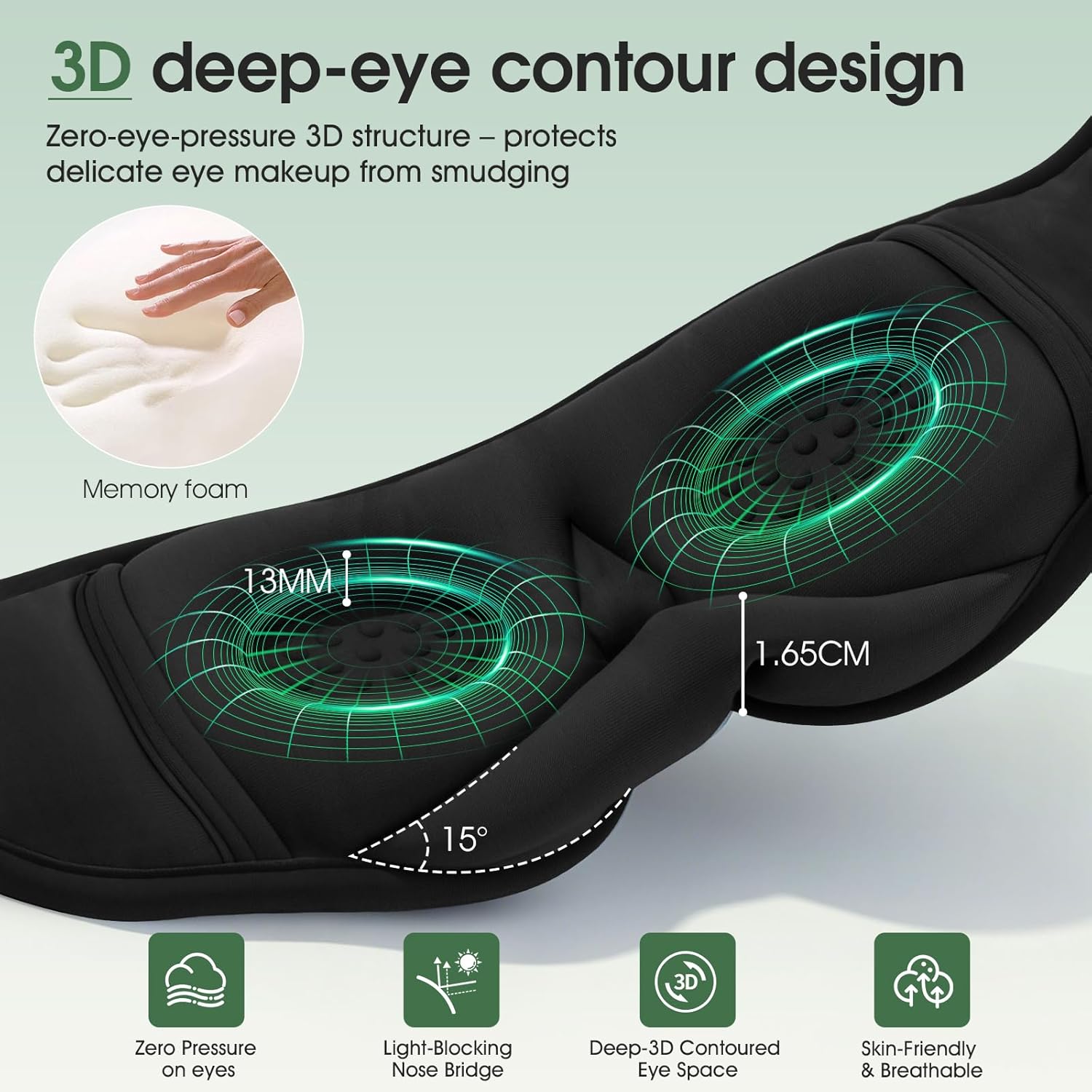 Detalle 2 de MUSICOZY Bluetooth Sleep Mask 14H playtime