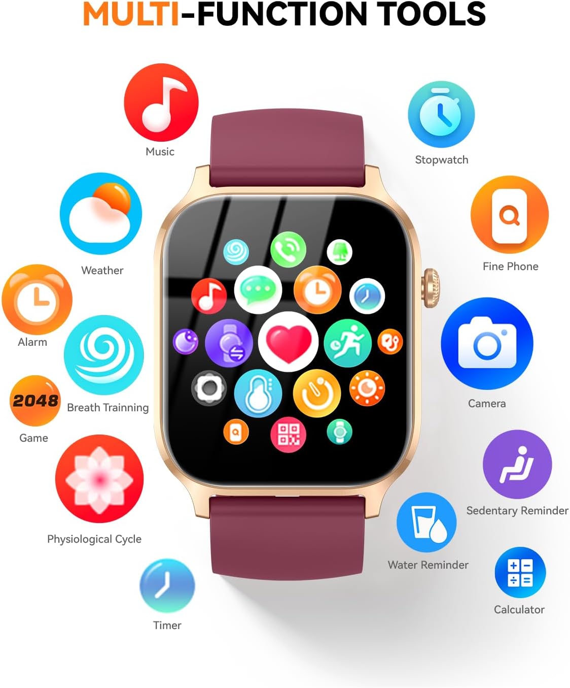 Thumbnail 6 de Classic Red 1.83 Smartwatch with IP68