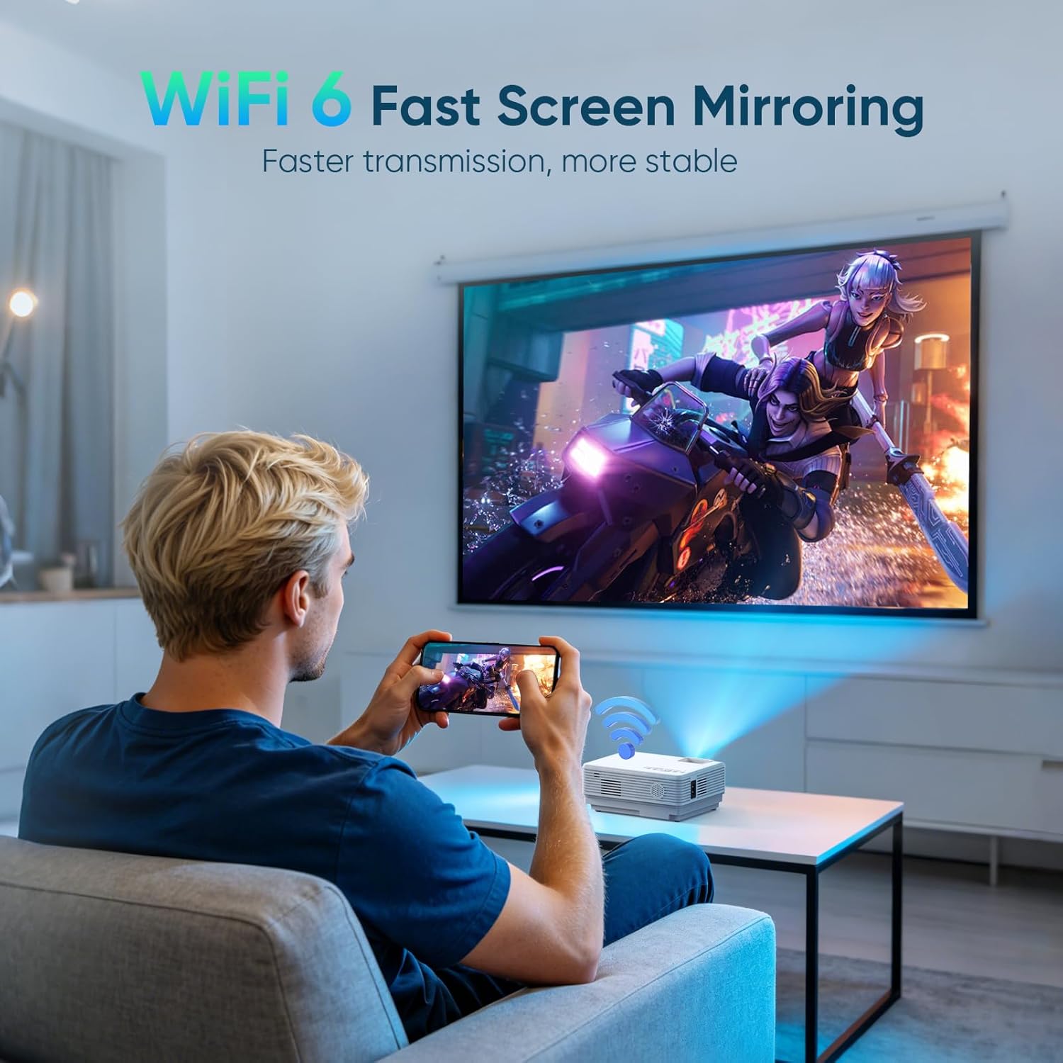Detalle 2 de Mini WiFi Bluetooth Projector 1080P 📽
