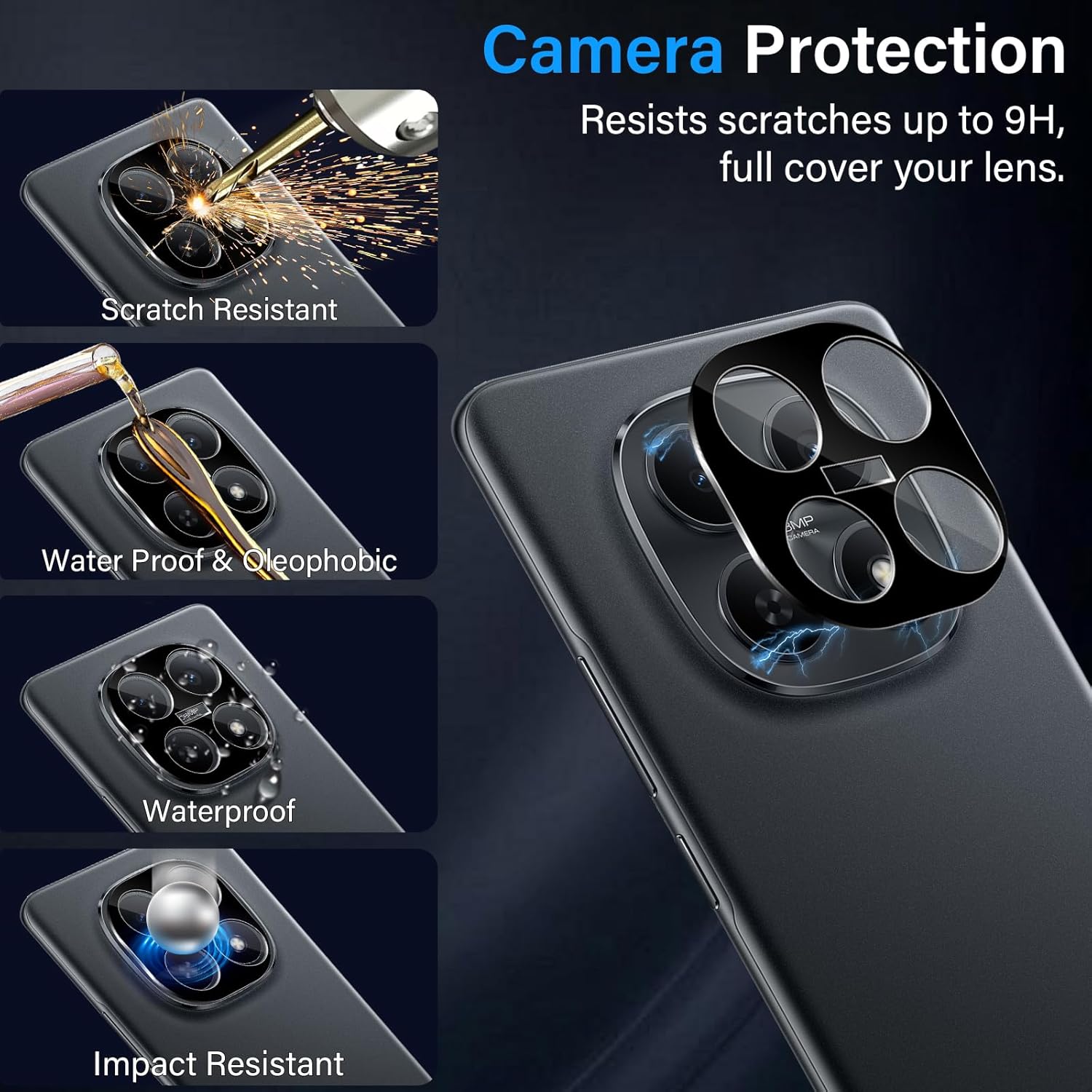 Thumbnail 4 de QULLOO Panzerfolie & Kamera-Schutzfolie für Xiaomi Poco M8 / Redmi Note 15 5G – 4er Set mit Installationswerkzeugen