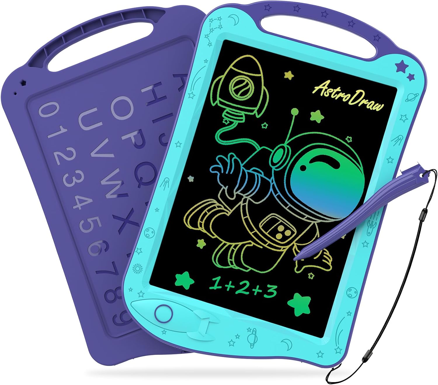 Detalle de HOMESTEC AstroDraw AB0811 LCD Drawing Tablet, Aqua/Purple Space Design