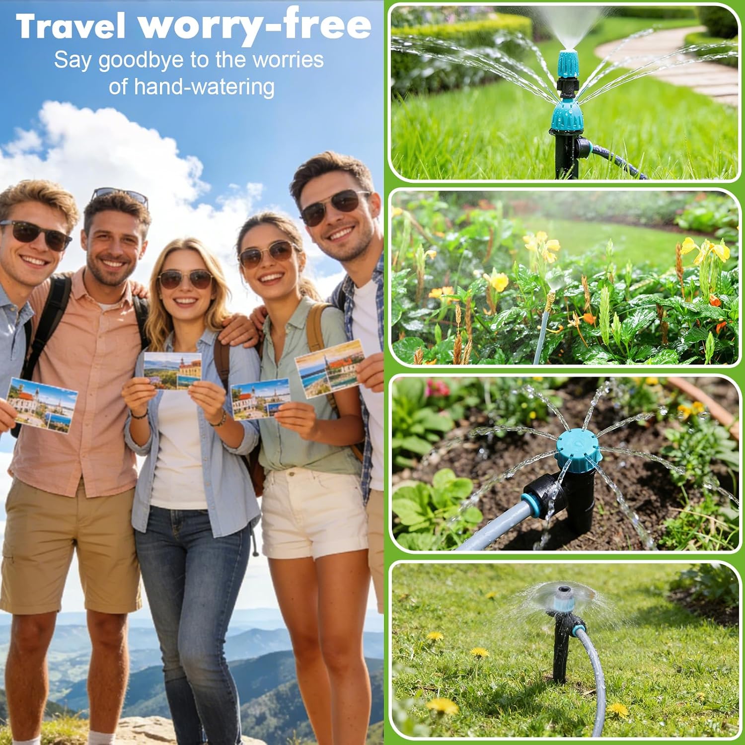 Thumbnail 6 de TRJZWA kit computerizzato per irrigazione a doppia uscita con timer automatico e gocciolatori