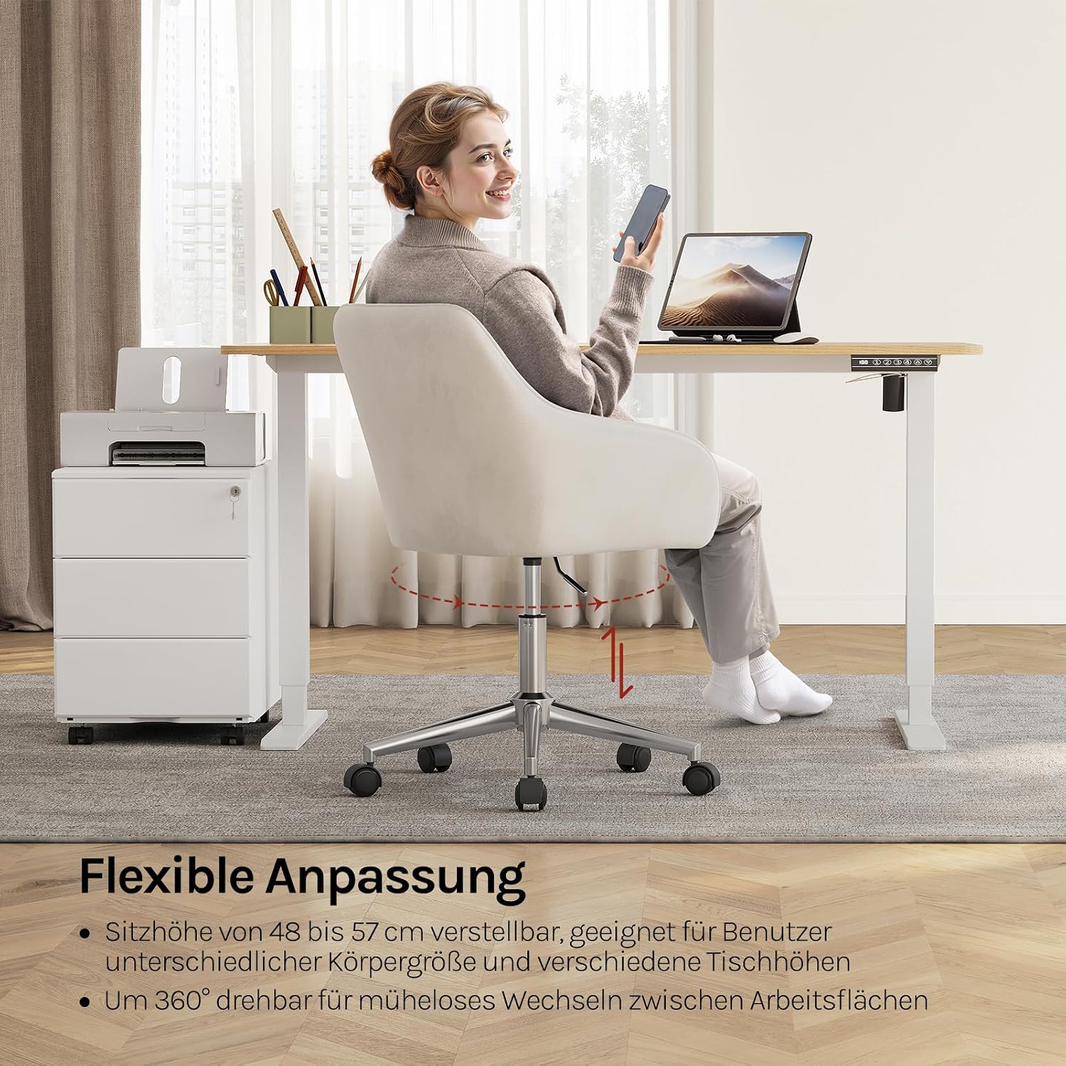 Detalle 2 de WOLTU Homeoffice Drehstuhl bis 150 kg