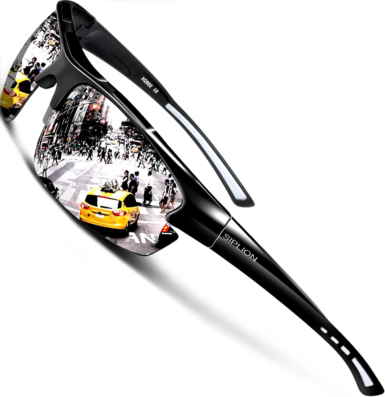 Detalle de SIPLION Herren-Sonnenbrille mit UV400, polarisierten TAC-Gläsern & TR90-Rahmen (CAT 3)