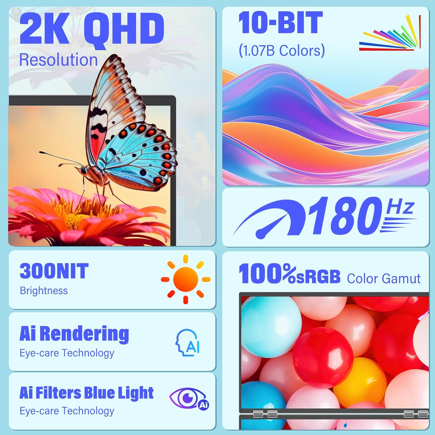 Thumbnail 1 de InnoView 23.8" Dual Portable Monitor (180Hz, 2560 x 1440, 100% sRGB) — Foldable & Stackable USB-C/HDMI