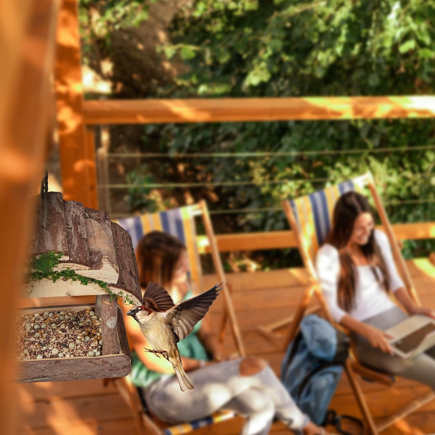 Thumbnail 2 de Relaxdays Mangeoire pour Oiseaux en Bois