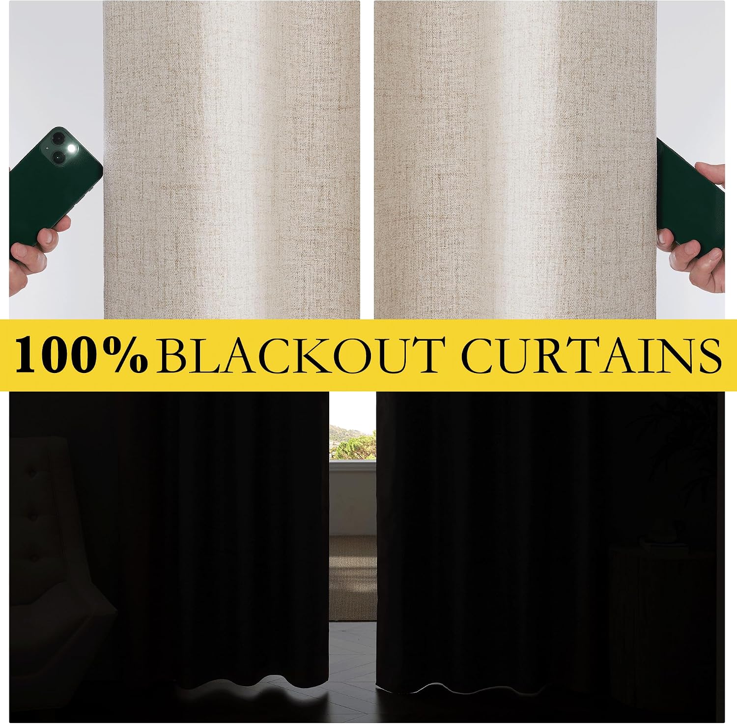 Detalle de NICETOWN Blackout Curtains 84 in 🪟
