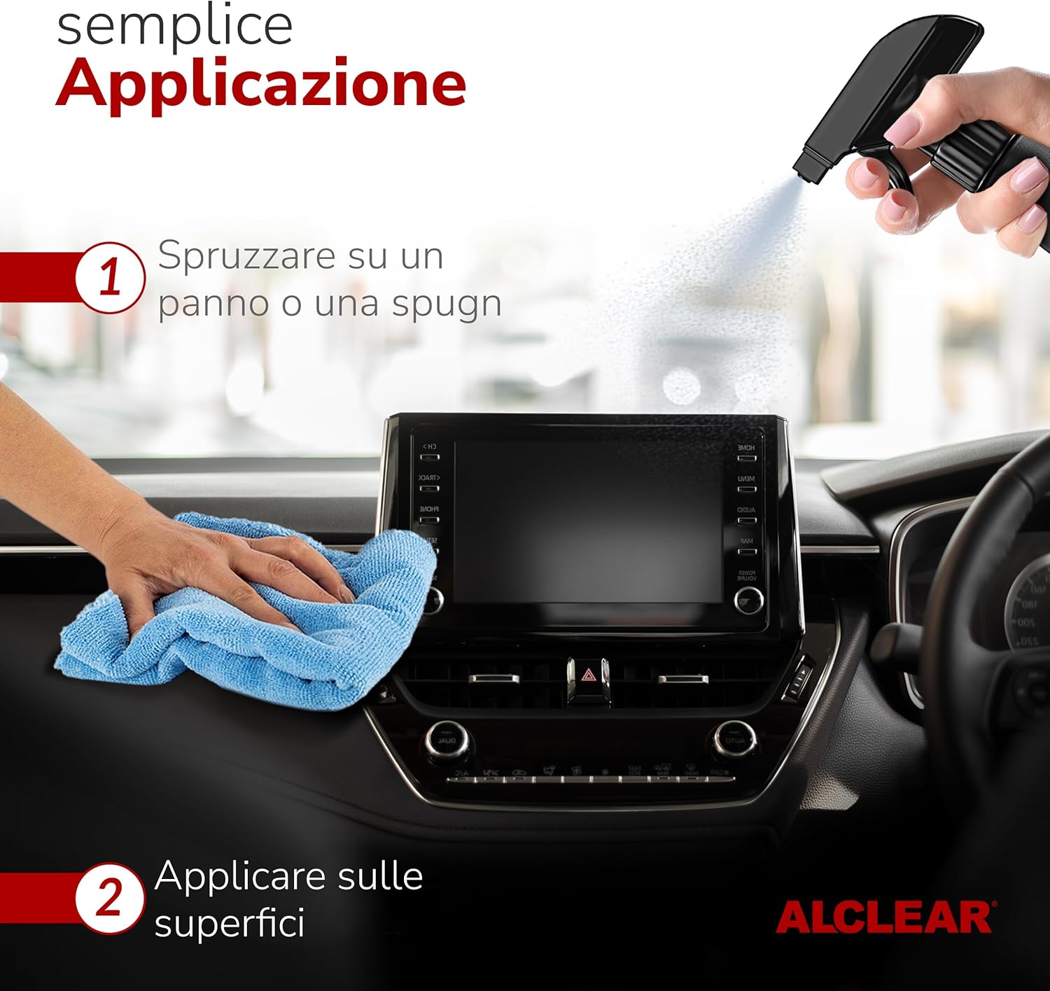 Thumbnail 3 de ALCLEAR 721CP Cura Cruscotto 1000 ml – Lucidante interno per plastica, vinile e pelle (Made in Germany)
