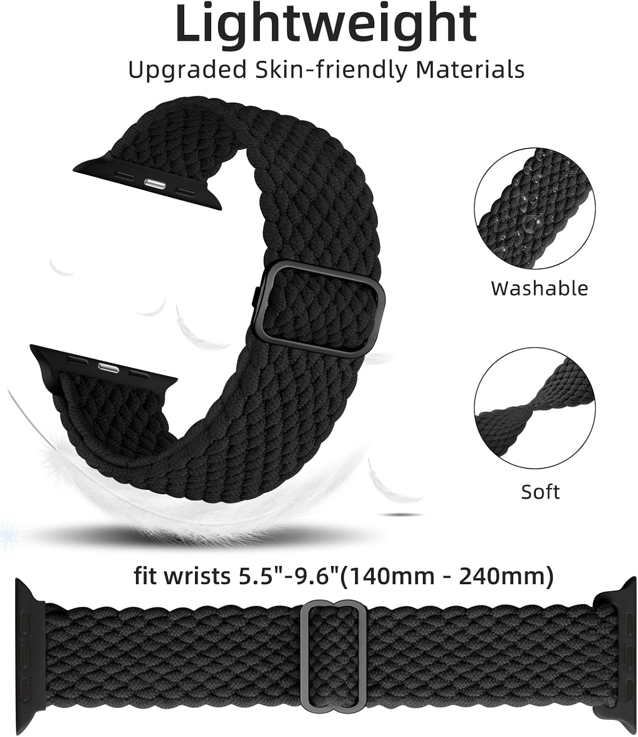 Thumbnail 3 de Maledan 6 Pack Braided Solo Loop Apple Watch Nylon Sport Bands (adjustable) for 38mm–49mm
