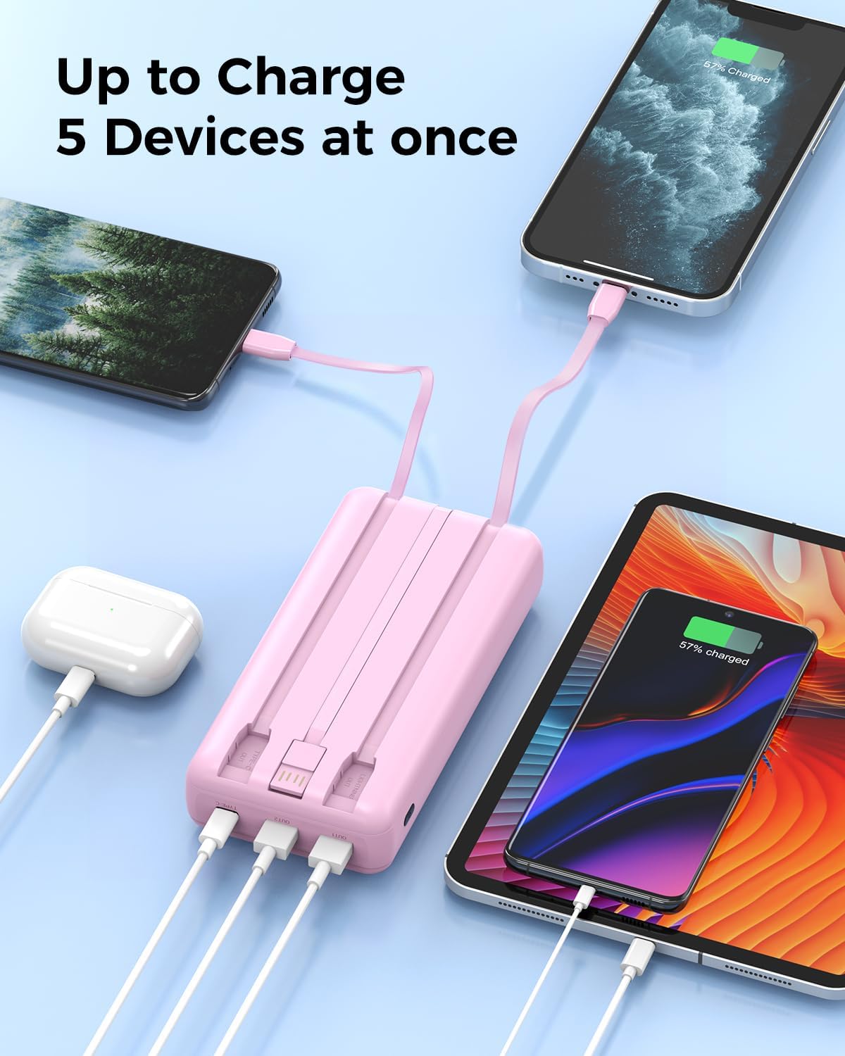 Detalle 2 de Pomohome PC5-5 50,000mAh Power Bank, 22.5W Fast Charging, Digital Display