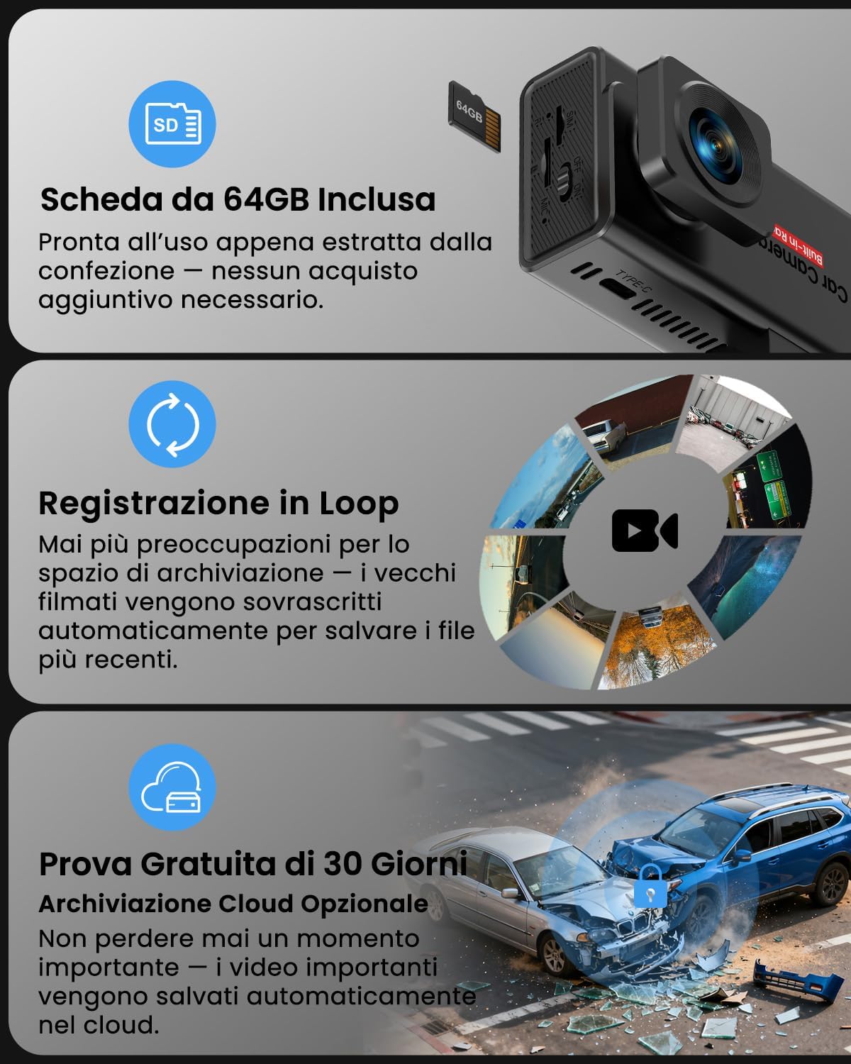 Thumbnail 6 de Veralyxa 4G LTE Dash Cam Auto 64GB