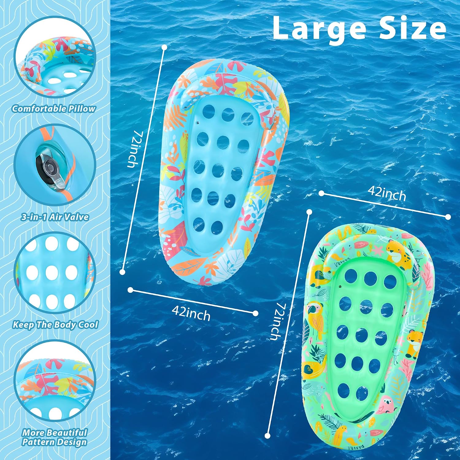 Detalle 1 de LUSARRYWILL Pool Float 2-Pack