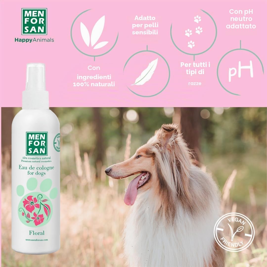 Detalle de MENFORSAN Eau de Cologne per cani Floreale (senza alcol, pH neutro) da 125 ml