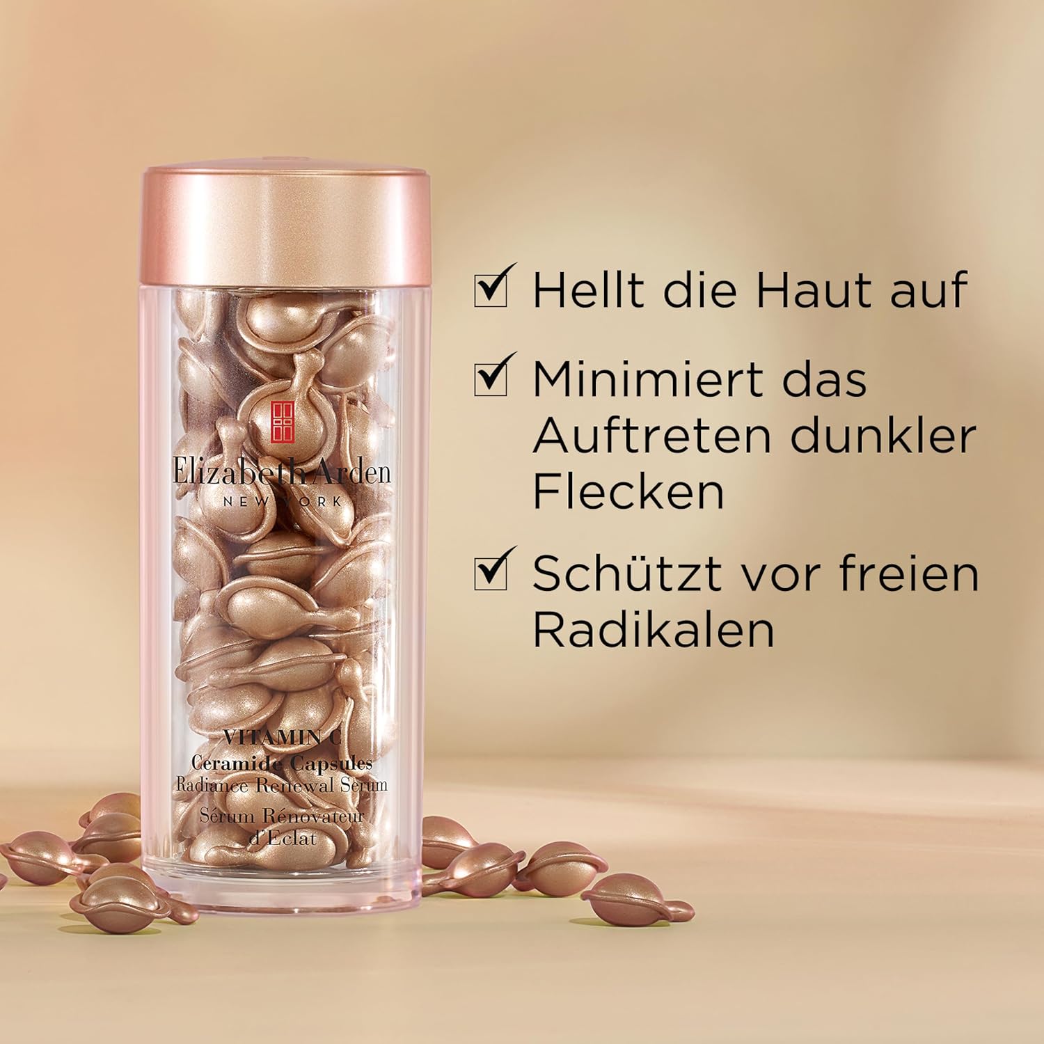 Detalle de Elizabeth Arden Vitamin C und Ceramide Serum-Kapseln – Einzeldosis für strahlende Haut und verlangsamte Hautalterung