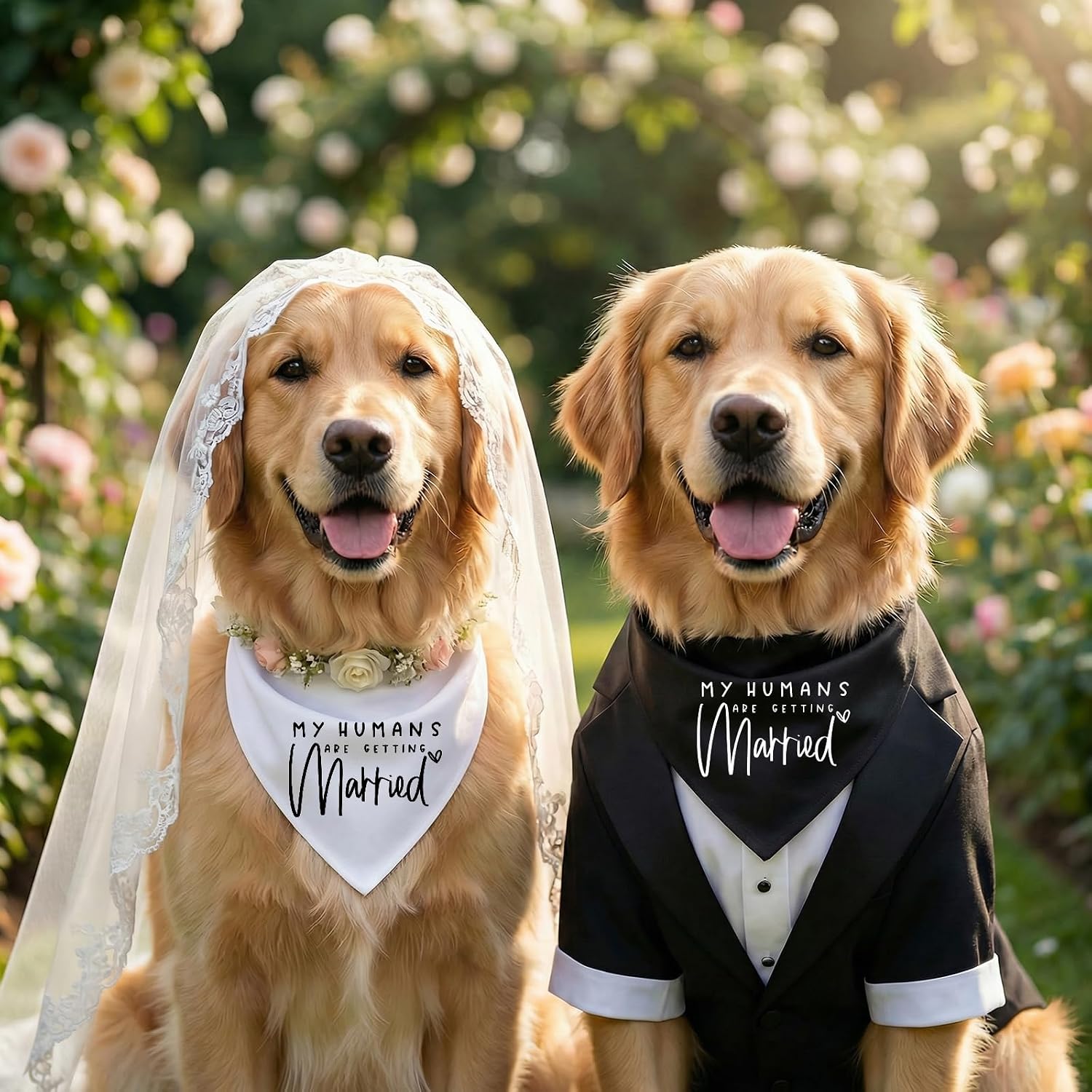 Thumbnail 2 de Bliceon 2 Pack Dog Bandana for Engagement – Black & White Heart Design