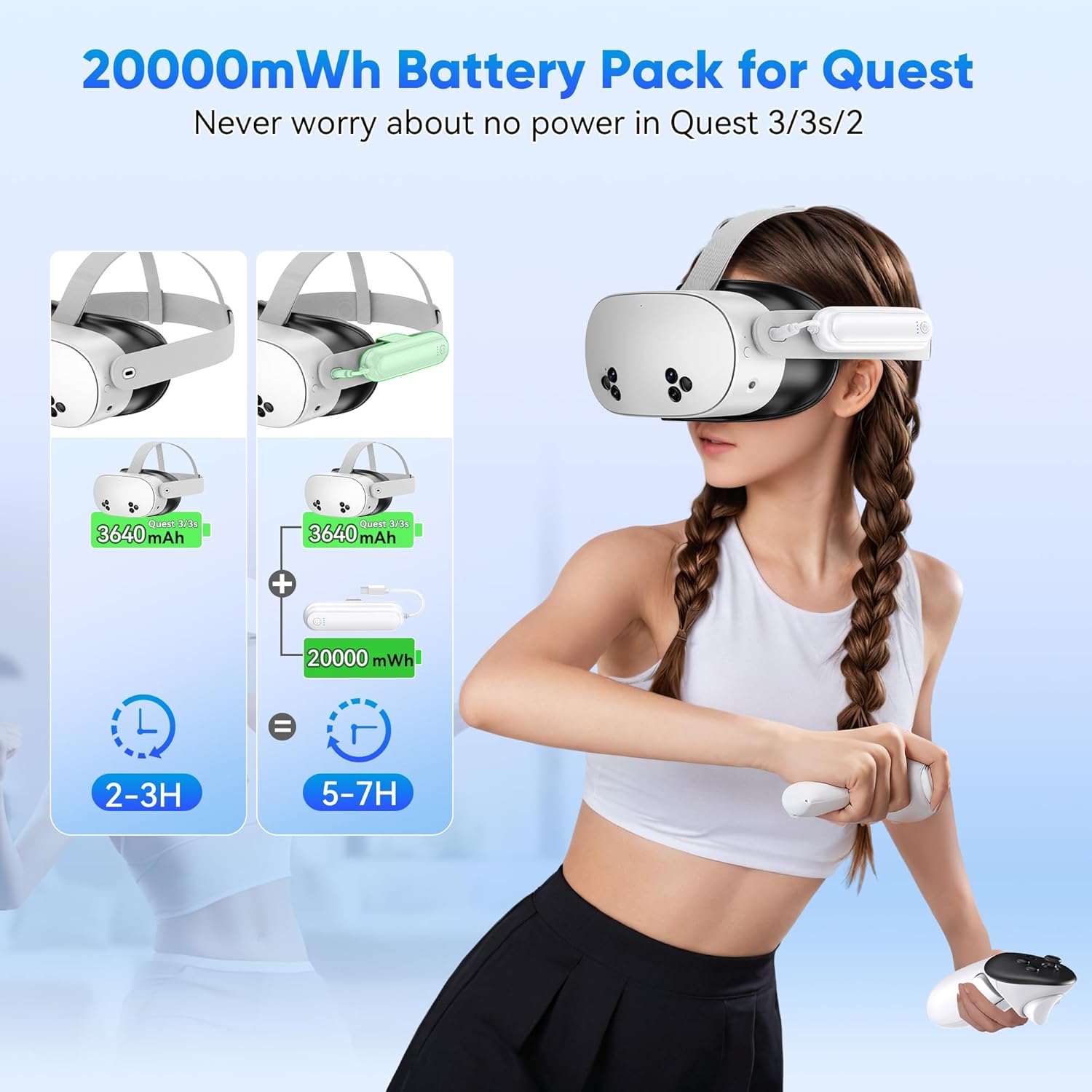Detalle 2 de Battery Pack Meta Quest 3S 20000mWh