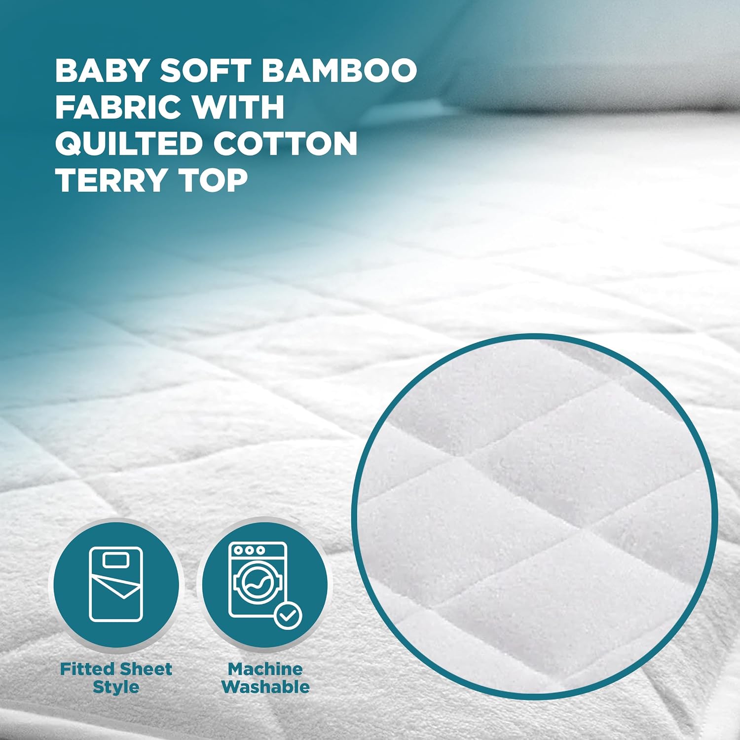 Detalle 2 de PlushDeluxe 4729 Pack and Play Mattress Protector, Waterproof, 39" x 27