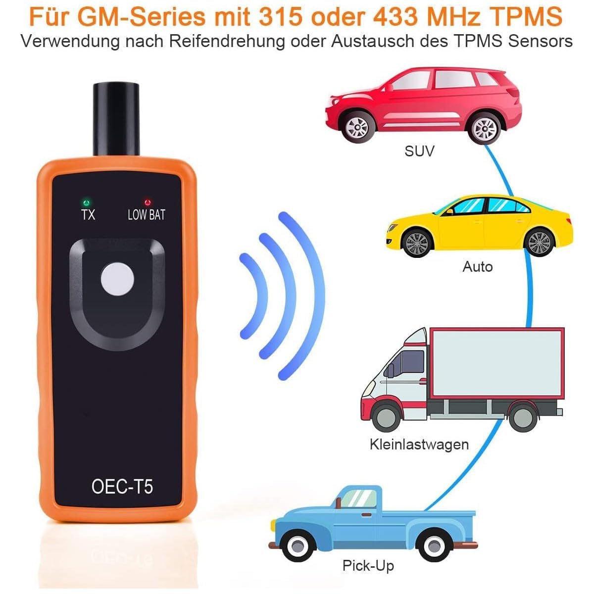 Detalle 1 de TPMS Anlerngerät 9V für OPEL Reifendrucksystem