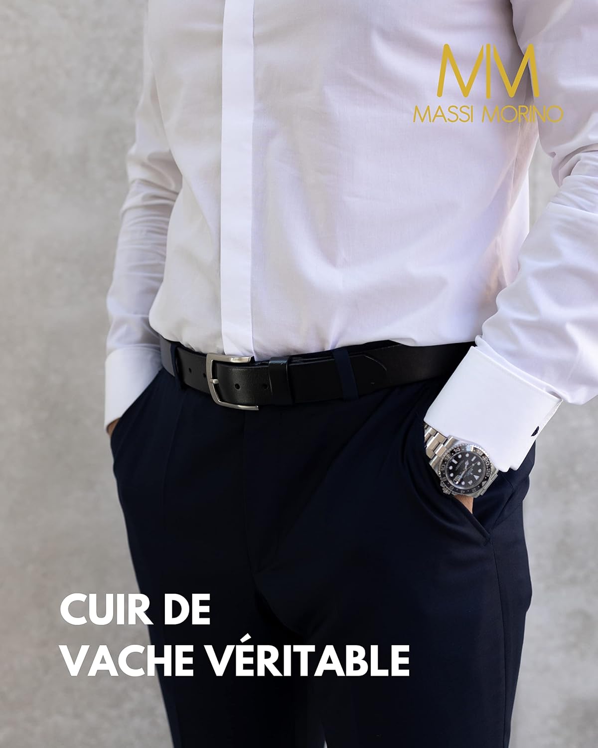 Thumbnail 1 de Massi Morino ceinture cuir homme 3,5 cm