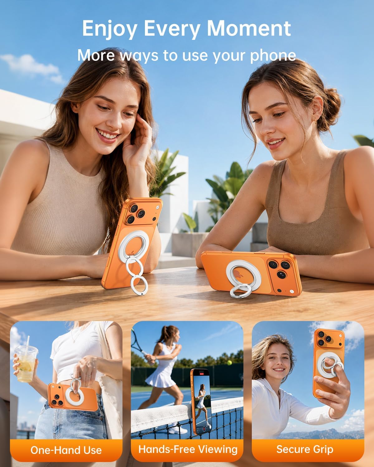 Thumbnail 6 de SYNCWIRE Magnetic Phone Grip for MagSafe, 4.0mm Slim Ring Stand, 360° Rotation