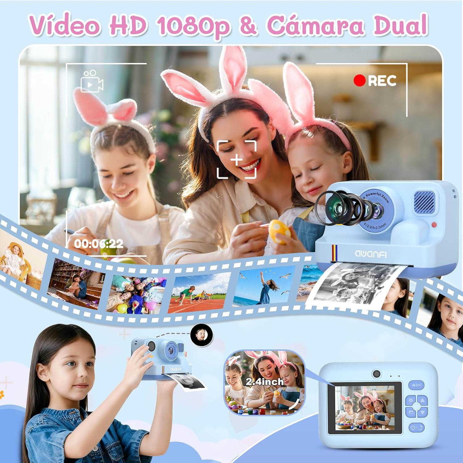 Detalle de AWANFI Camara Fotos Infantil Instantanea 32GB