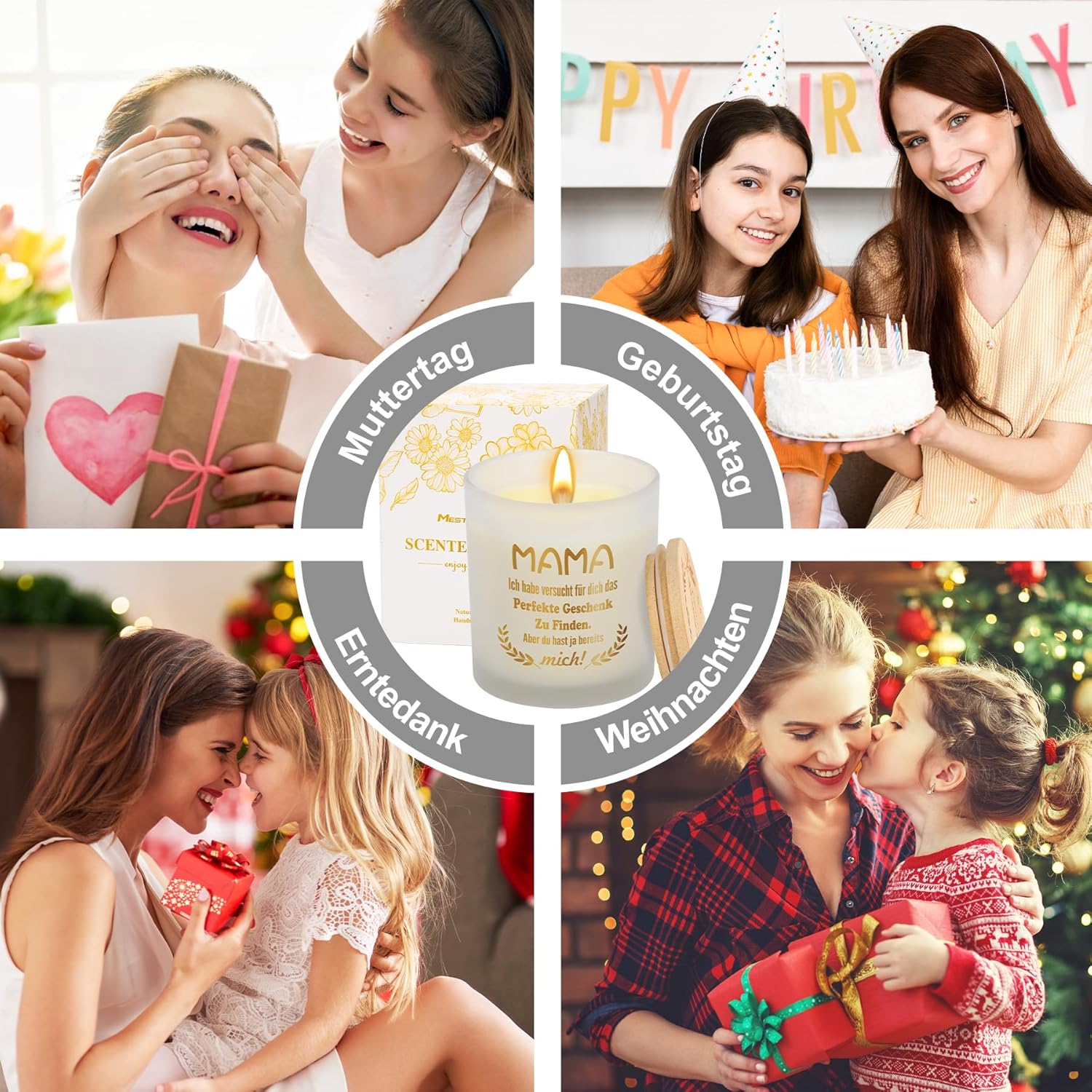 Thumbnail 5 de Geschenkset Lavendel-Duftkerzen im Glas für Mama – 50+ Stunden Brenndauer, 100% natürliches Wachs