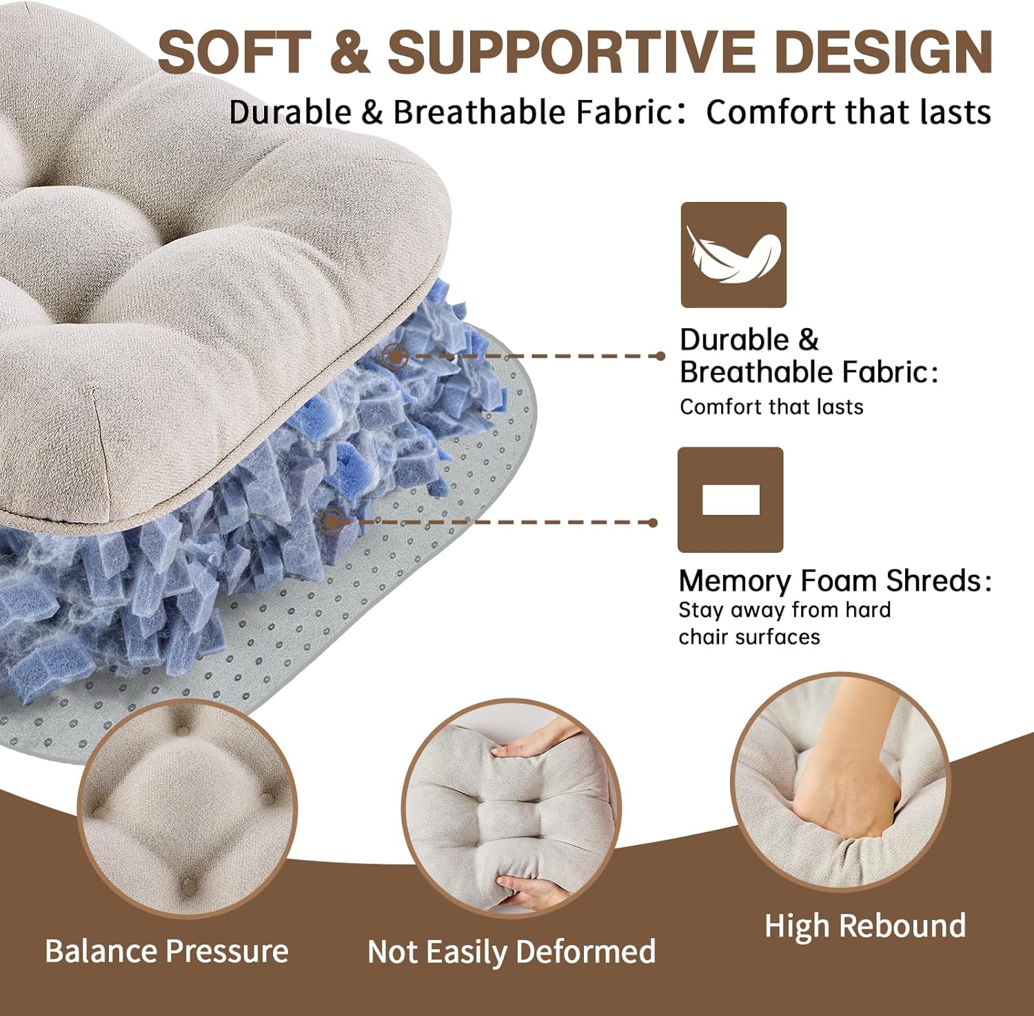 Detalle de BETU Chair Cushions 3.5" Thick Seat Pad