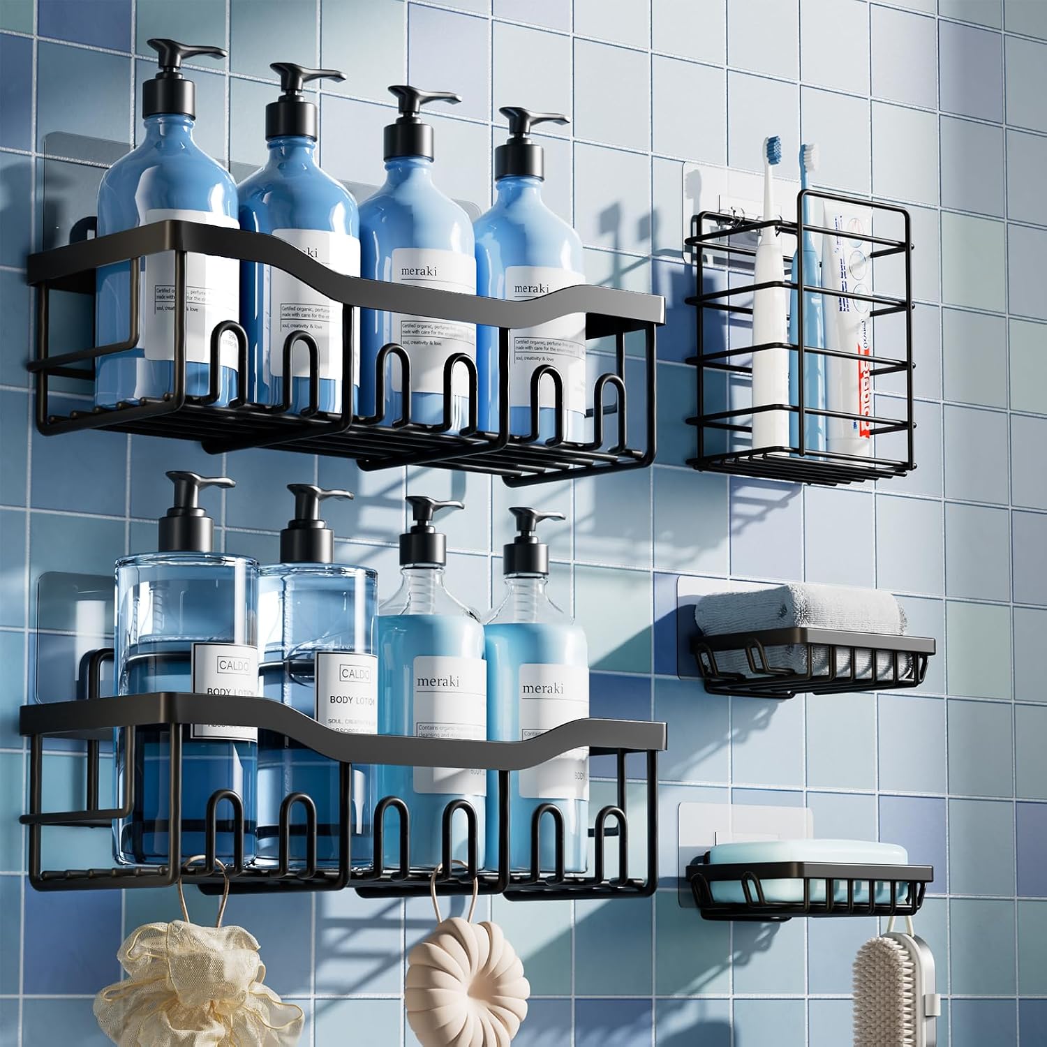 Detalle de EUDELE 5-Pack Rustproof Shower Caddy Set