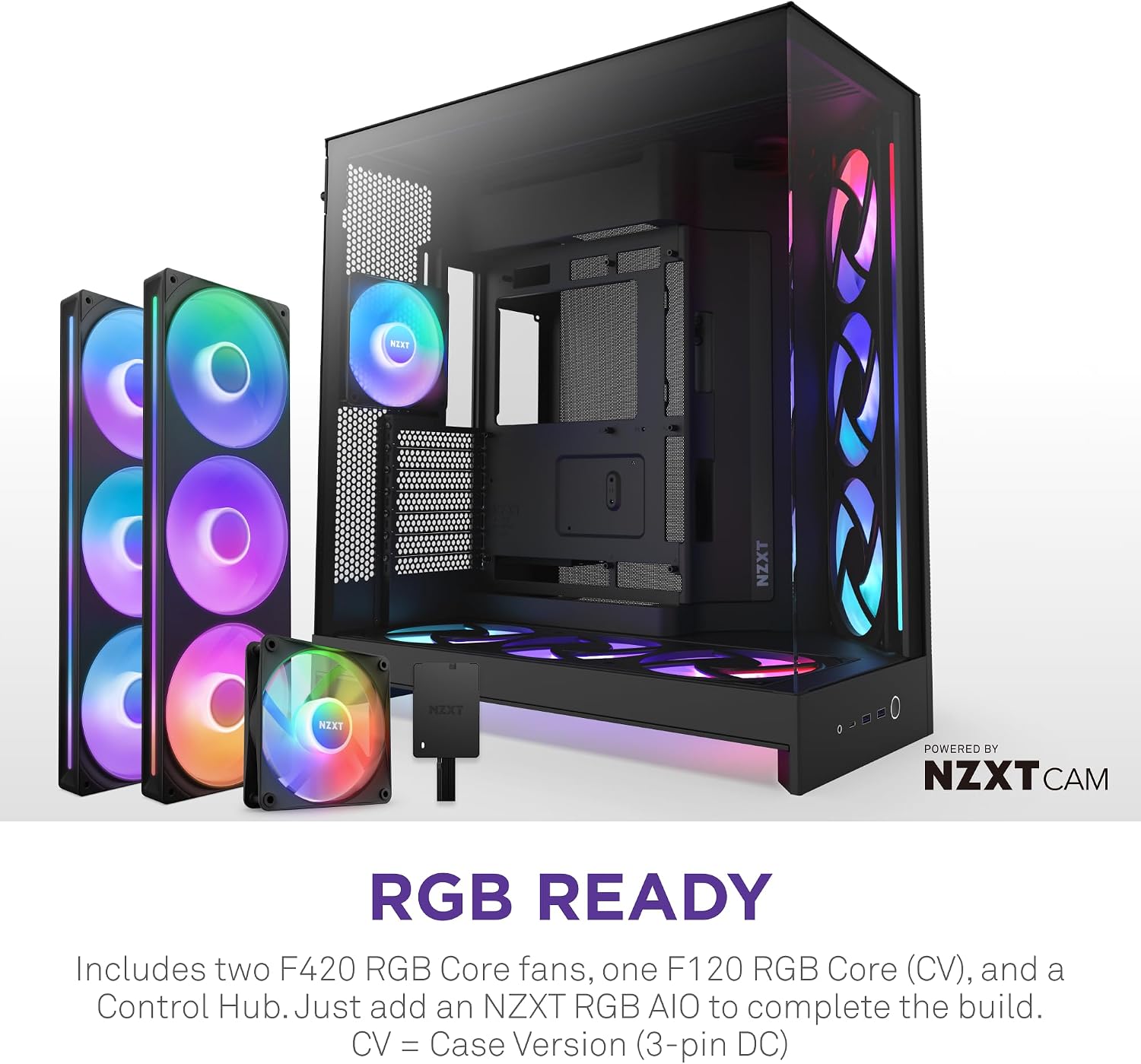 Thumbnail 3 de NZXT H9 Flow RGB+ (2025) CM-H92FB-P1 ミドルタワーPCケース、デュアルチャンバー・RGBファン搭載