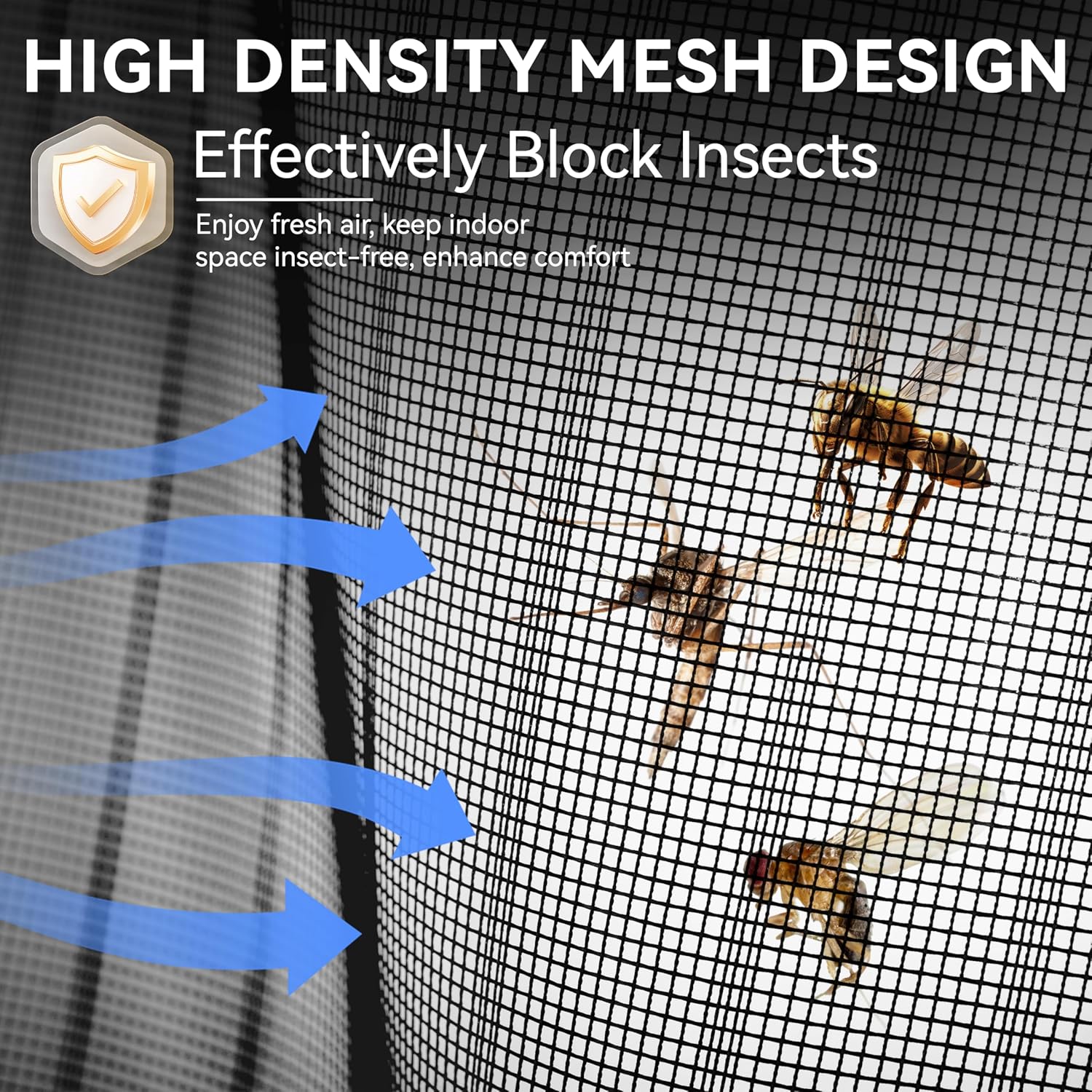 Thumbnail 2 de Auxmir Zanzariera Magnetica 110 x 210 cm con chiusura automatica e rete ultra fine, nera