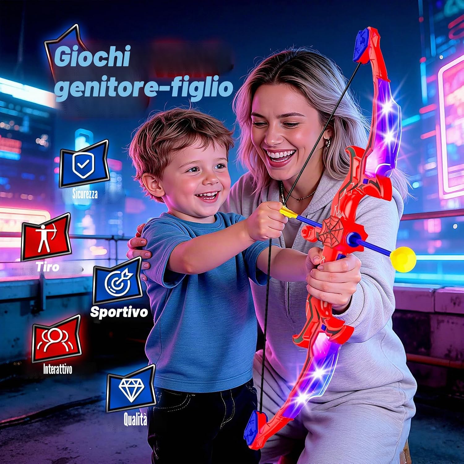 Detalle de Toyokid Archi e Frecce LED: set avventure per bambini 3–12 anni con bersaglio incluso