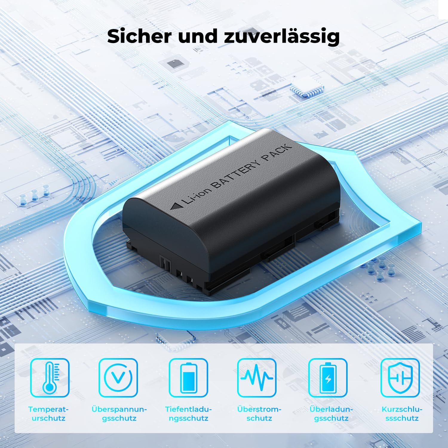 Detalle de K&F CONCEPT LP-E6P Akku 3er Pack mit 3-Slot Ladegerät – 7200 mAh Backup-Lösung für Canon-Modelle