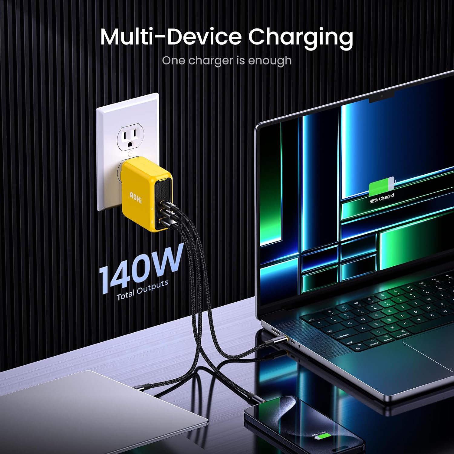 Thumbnail 5 de AOHI Magcube 140W 3‑Port USB‑C Charger