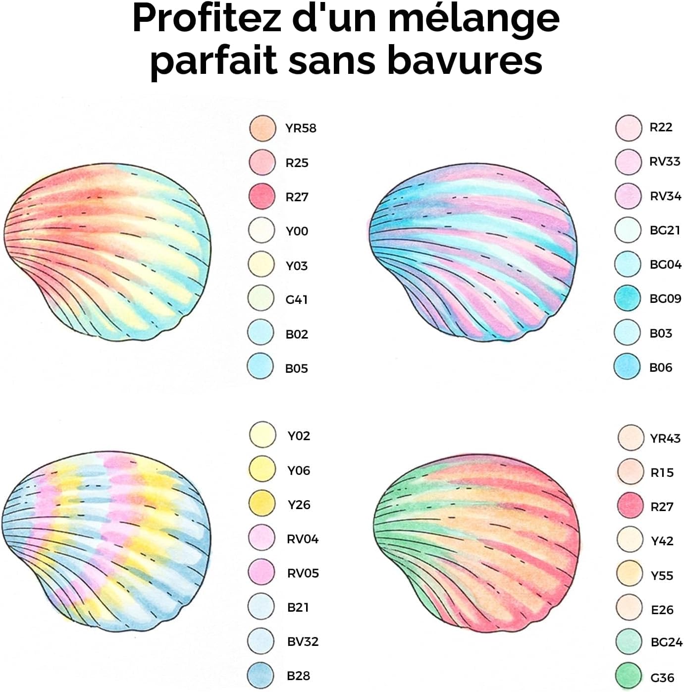 Thumbnail 2 de Ohuhu marqueurs pastel à double pointe – 96 couleurs, pointe pinceau et pointe biseautée