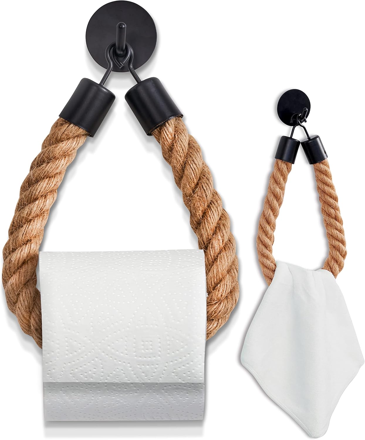 Detalle de HENNEZ Porte Papier Toilette mural noir 🧻