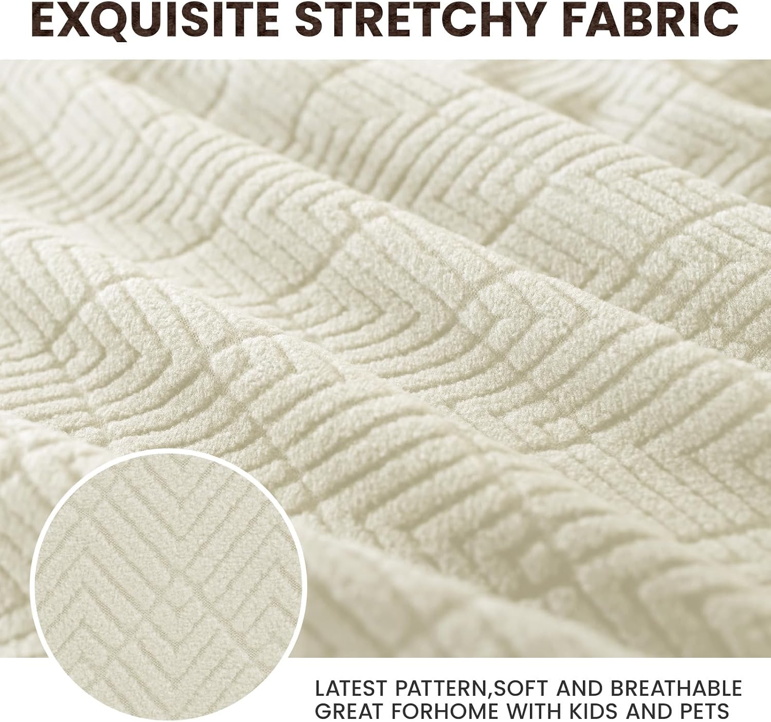 Thumbnail 3 de YSTELLAA Copri Testata Letto Singolo 120 cm beige, copripalliera elasticizzata antipolvere lavabile