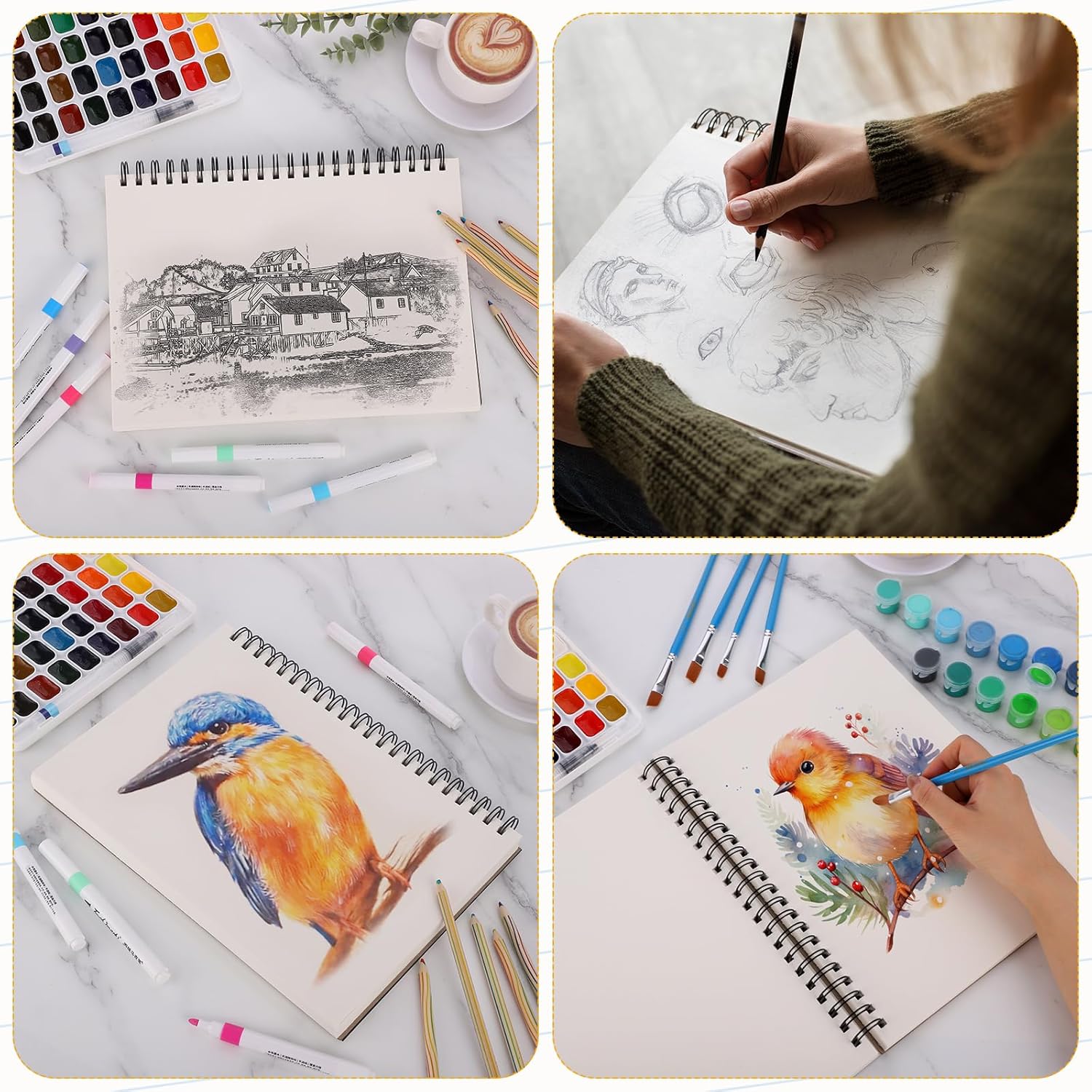 Thumbnail 6 de A4 Mixed Media Sketchbook 160 GSM, 120 pages 🎨