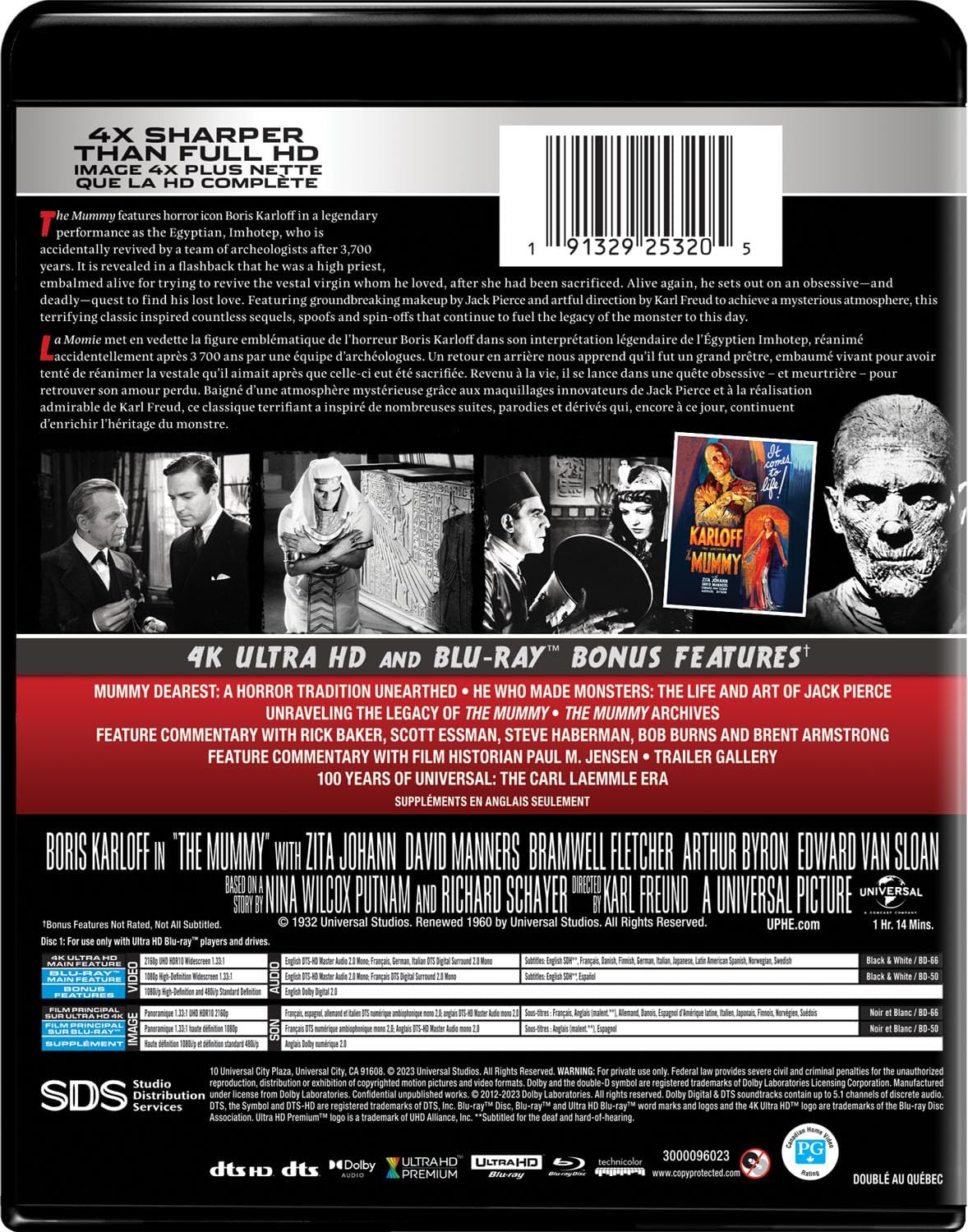 Detalle de The Mummy (1932) 4K Ultra HD + Blu-ray, HDR10, Bilingual