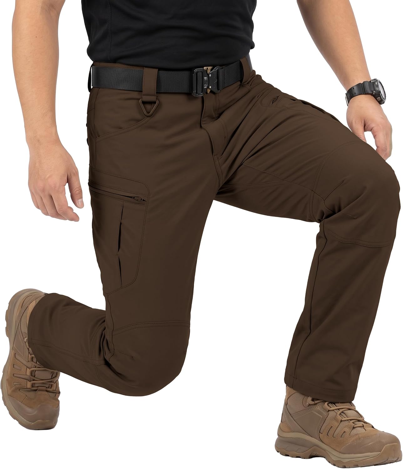 Detalle 2 de Pillxter Men's Stretch Tactical Pants, 4-Way Stretch, 6 Pockets, Water-Resistant