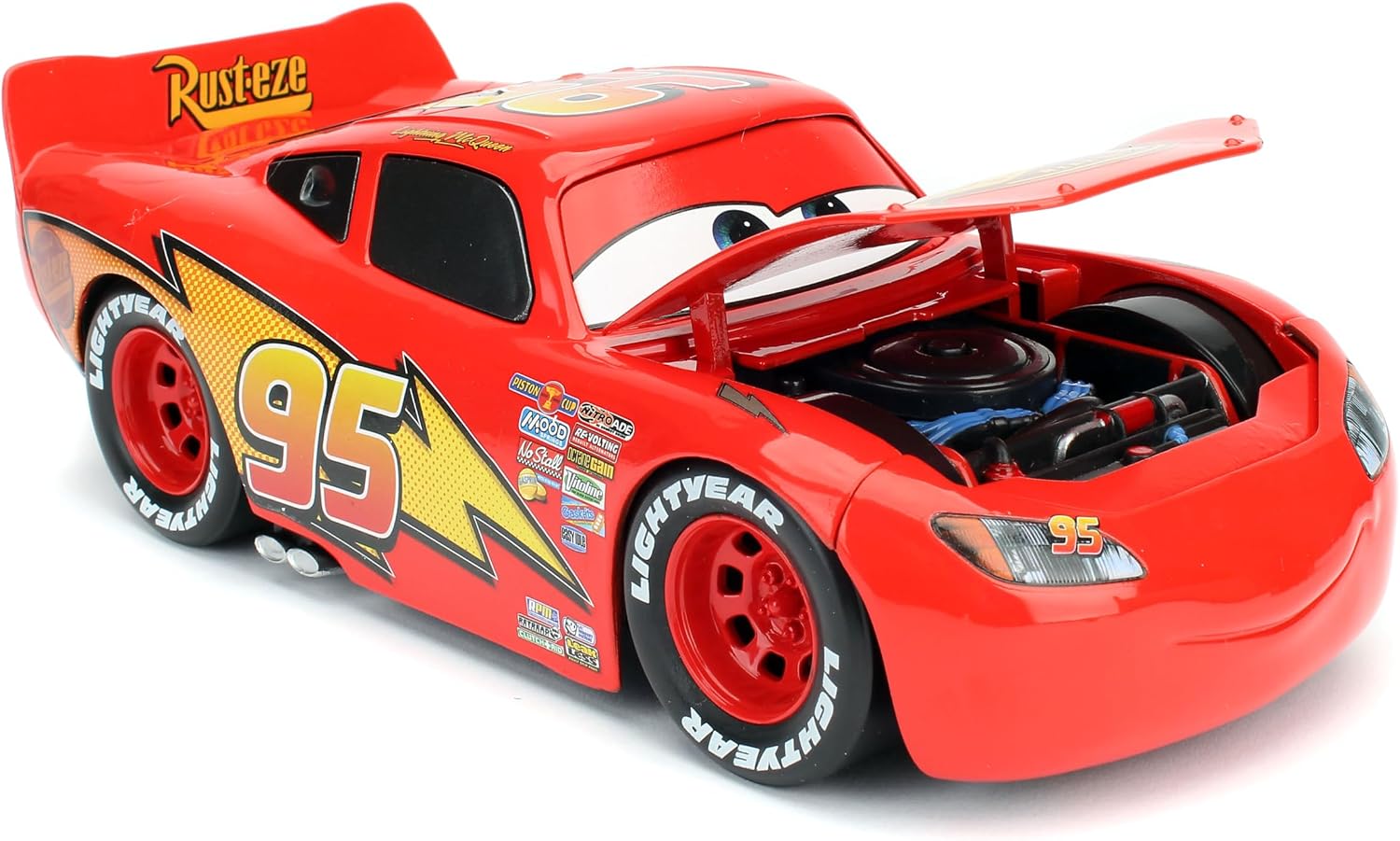 Detalle 2 de Jada 99751 ライトニング・マックィーン 1:24 ダイキャストカー タイヤラック付き