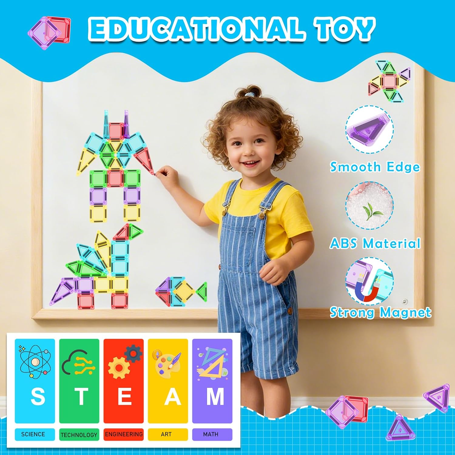 Thumbnail 6 de Odjas Mini Magnetic Tiles Travel Set 30pc