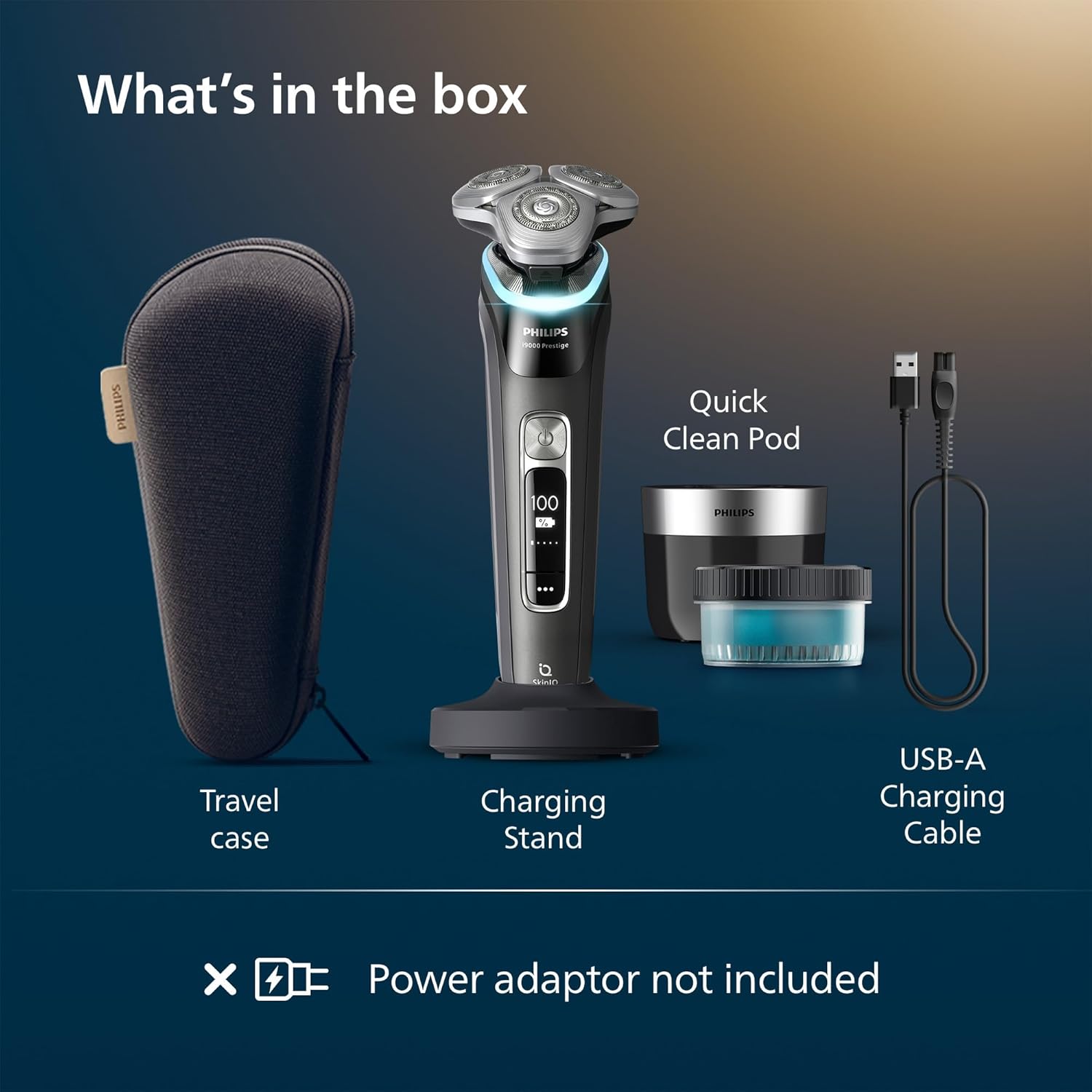 Thumbnail 6 de Philips Shaver i9000 Prestige (Model XP9207/30) Wet & Dry electric shaver with Skin IQ, Quick Clean Pod and 360 rotating blades
