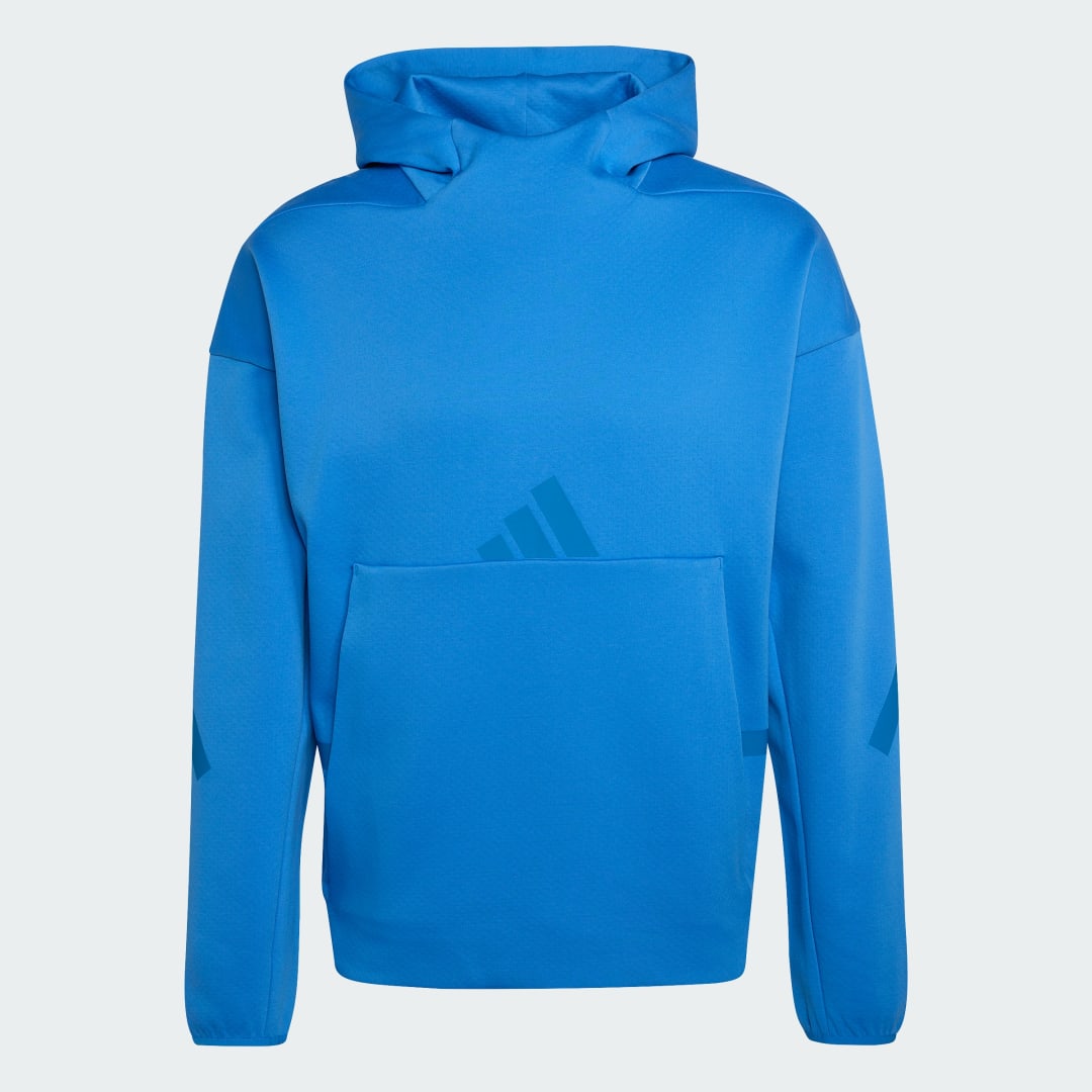 Detalle 2 de Sudadera con capucha Z.N.E. de Adidas: comodidad en azul y estilo urbano