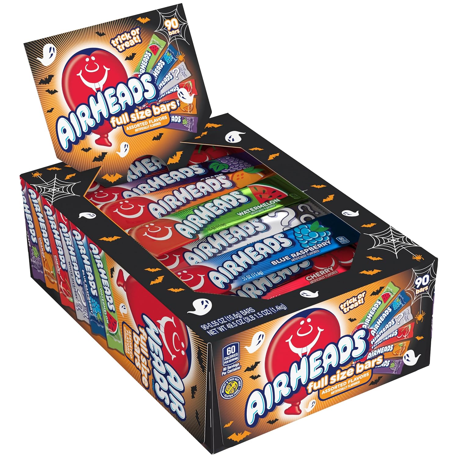 Detalle 2 de Airheads Full-Size Candy Bars, Halloween Variety Pack, 90 Count