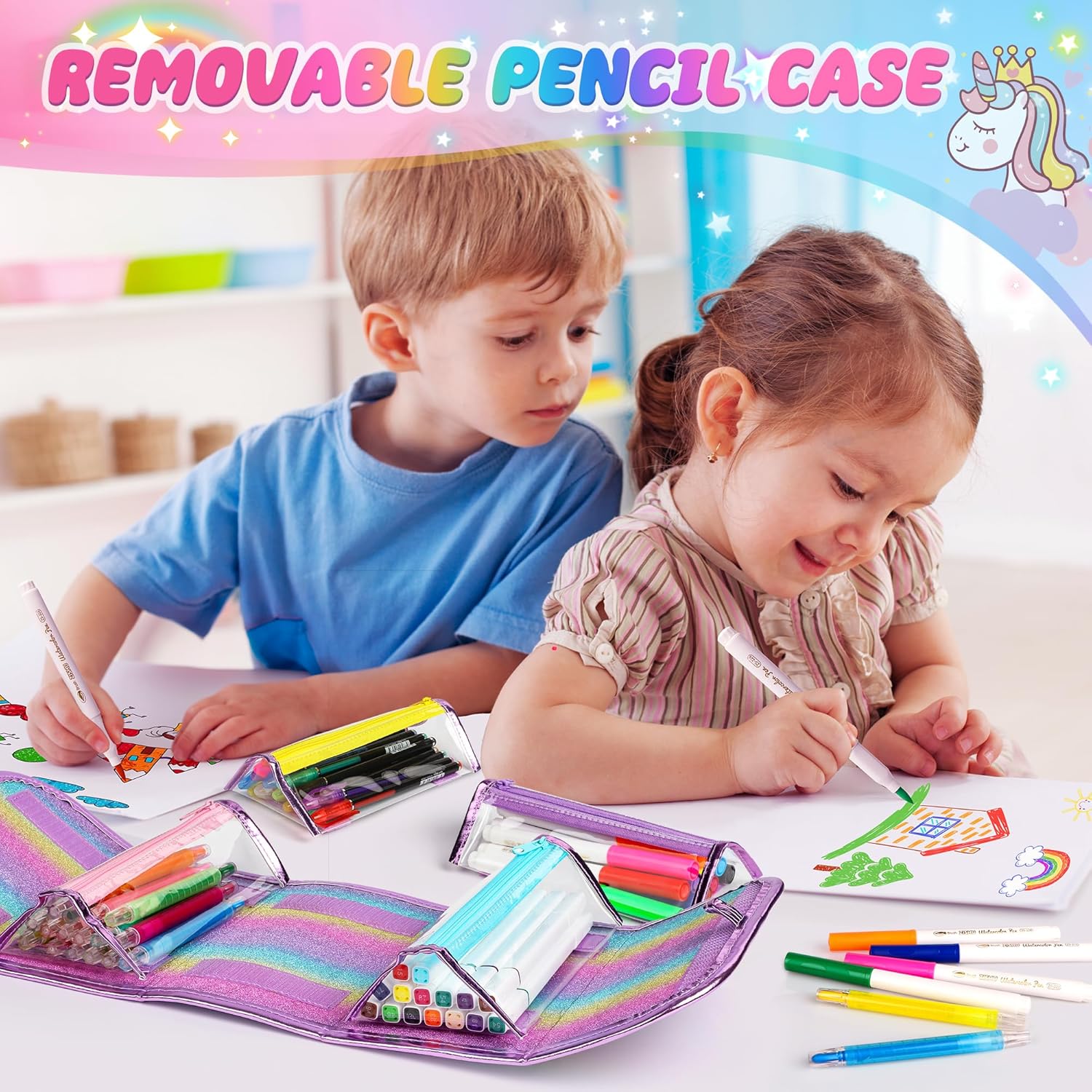 Thumbnail 2 de Hot Bee Unicorn Gifts colouring pens kit for ages 4–7