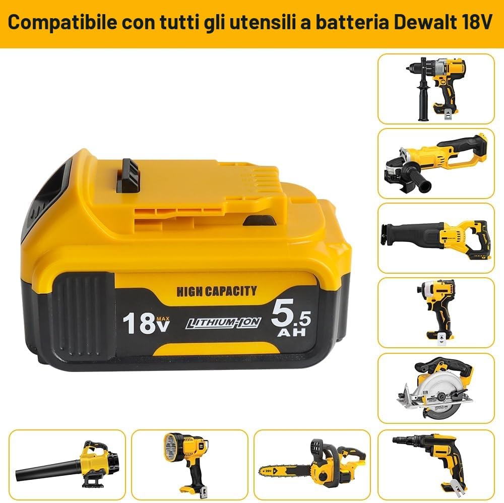 Thumbnail 4 de Powarobor DCB184 18V 5,5Ah Batteria per utensili