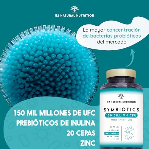 Detalle de N2 Natural Nutrition Symbiotics 150, 90 cápsulas