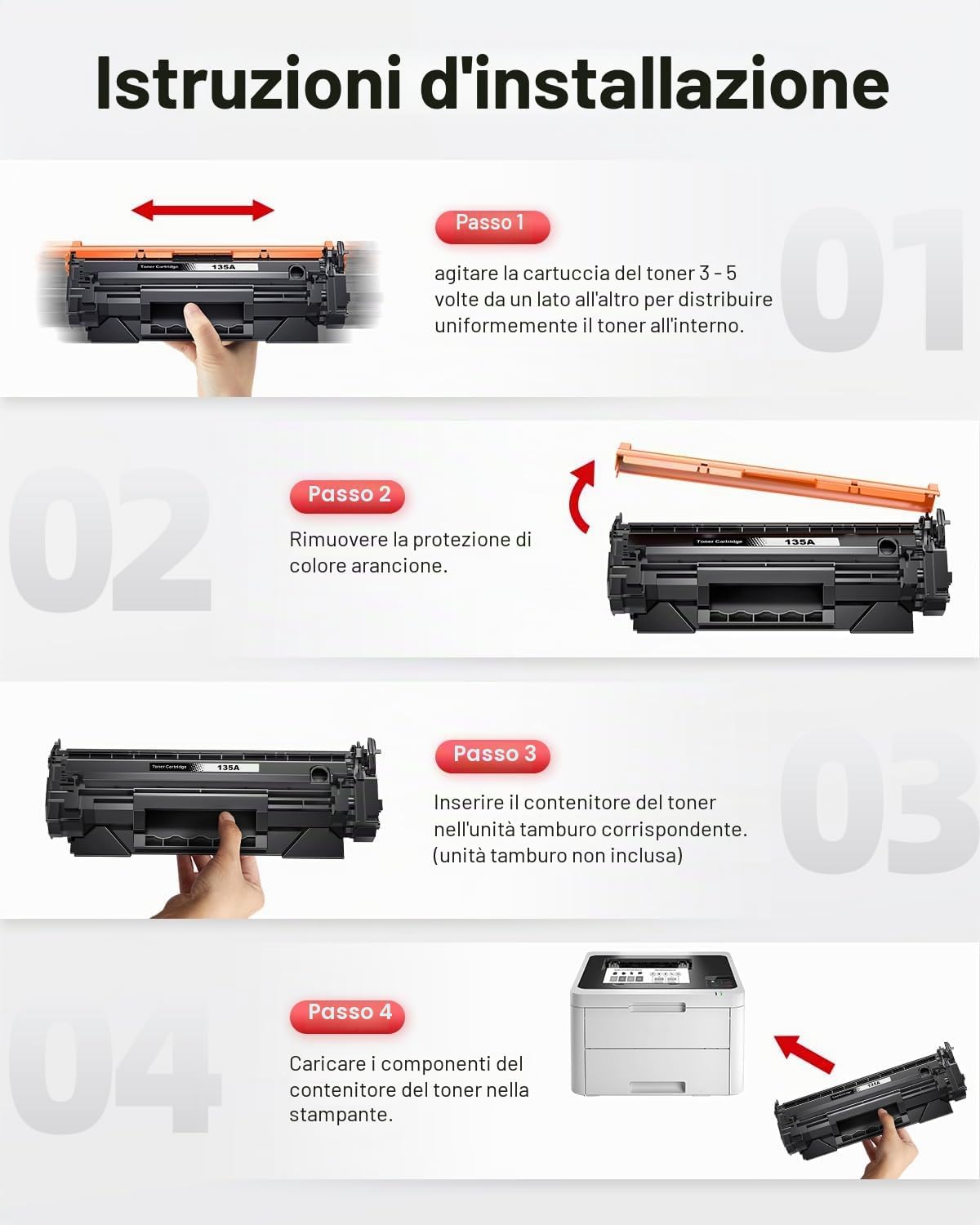 Thumbnail 6 de Halloya 135A W1350A Toner Con Chip Compatibile per HP LaserJet M234/M209 – Nero, 1-Pack