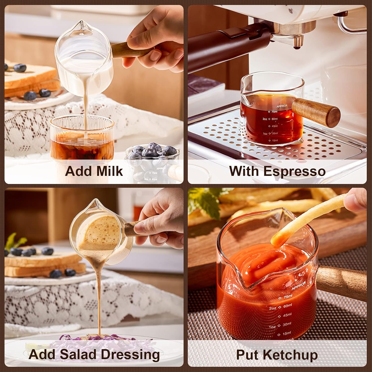 Thumbnail 6 de PARACITY expresso shots cups espressomaatglas met dubbele tuit en schaalverdeling