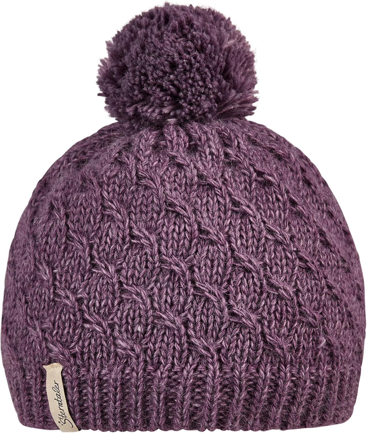 Detalle de Sterntaler Mädchen Beanie-Mütze Bommelmütze Meliert – Purpur, Größe 47